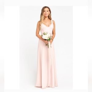 Show me your MUMU womans Jen Maxi dress in Chiffon dusty blush size sma…